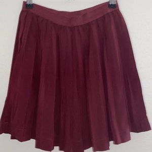 Deep Red Pleated Skirt